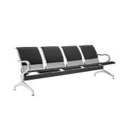 Thumbnail 1 of Посетителска пейка RFG Берн, с 4 места, екокожа, метални крака, 2360 х 680 х 770 mm