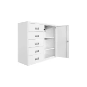 Thumbnail 5 of Кардекс RFG, метален, 1 x 5 чекмеджета, с шкаф, 90 х 40 х 90 cm, бял