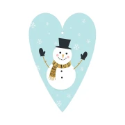 Thumbnail 1 of Gespaensterwald Картичка-таг Снежен човек, във формата на сърце