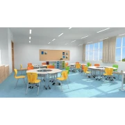 Thumbnail 8 of Ученическа маса RFG Jam, едноместна, от V до VIII клас, 700 х 500 х 710 mm, MDF, сива