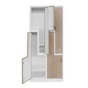 Thumbnail 4 of Гардероб RFG, двоен, метален, Z-образни врати, 800 х 450 х 1850 mm, кехлибарен дъб и бяло