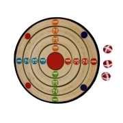 Thumbnail 1 of Мишена за дартс, мека, с три топчета, диаметър 36 cm, кафява