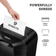 Thumbnail 2 of Шредер за унищожаване на документи Fellowes Powershred LX50, P-4, Cross-Cut, черен, обем на коша 17 L, време за почивка 30 мин