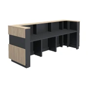 Thumbnail 2 of Ъглов модул за рецепция RFG Joy, ляв, с декорация дъга, ПДЧ, кехлибарен дъб и антрацит