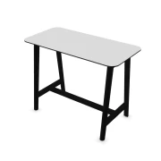 Thumbnail 2 of Висока маса Narbutas Nova Wood, 1400 x 700 x 1050 mm, MDF 26 mm, HPL бял плот, черни дървени крака