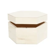 Thumbnail 3 of Creativ Company Кутия, шестоъгълна, дървена, 12 х 7 cm
