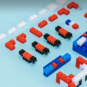 Thumbnail 2 of Deli Конструктор-кола Genius, 400 части, червена