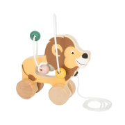 Thumbnail 4 of Small Foot Лъвче, дървена играчка за дърпане със спирала, сафари