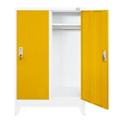 Thumbnail 6 of Гардероб RFG, метален, двоен, с две врати, 80 х 40 х 120 cm, бял, с жълти врати