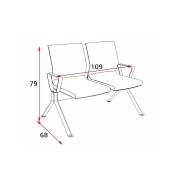 Thumbnail 2 of Посетителска пейка RFG Lisa Arm Black, с 2 места, текстил, метална основа, оранжева