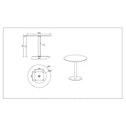 Thumbnail 2 of Заседателна маса RFG Barry, 800 х 800 х 750 mm, кръгъл плот, ПДЧ 25 mm, метална основа, бяла