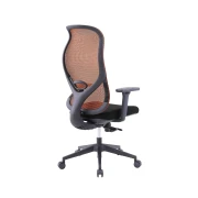 Thumbnail 4 of Ергономичен стол RFG STAR HB, дамаска и меш, Synchronous механизъм, до 150 kg, черна седалка, оранжева облегалка