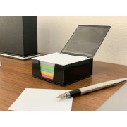 Thumbnail 3 of KEJEA Хартиено кубче, 75 x 75 mm, цветно, 300 листа, с кожена поставка и капак