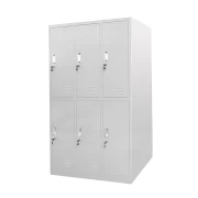 Thumbnail 2 of Гардероб RFG, метален, троен, с шест отделения, 185 x 90 x 45 cm, сив, врати със сив цвят