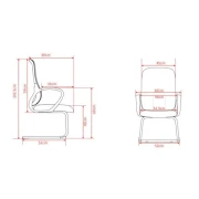 Thumbnail 2 of Посетителски стол RFG Mojito M, дамаска и меш, метална основа, до 120 kg, черен