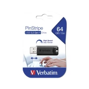 Thumbnail 2 of USB флаш памет Verbatim Pinstripe, USB 3.2 G1, 64 GB, черна