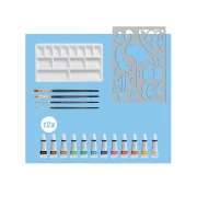 Thumbnail 2 of Faber-Castell Акварелни бои Creative Studio, 18 броя, с шаблон за рисуване