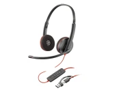 Thumbnail 1 of Слушалки HP Poly Blackwire 3220, с кабел 1.6 m, с микрофон, USB Type-C/Type-A адаптер, USB Type-C/USB Type-A, 90 dB