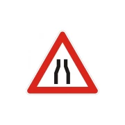 Thumbnail 1 of Пътен знак A7 - Платно за движение стеснено от двете страни, със стойка