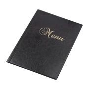 Thumbnail 1 of Папка за меню, A4, кожена, 6 джоба, черна