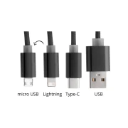 Thumbnail 2 of Cool Кабел 3 в 1 USB Scolt, Lightning, micro USB и USB type C, черен