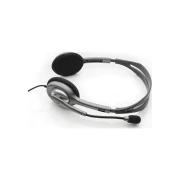 Thumbnail 2 of Слушалки Logitech H110, с микрофон, 3.5 mm жак, 58 dB, 100 - 16000 Hz, 1.8 m кабел, сребристи