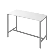 Thumbnail 1 of Висока маса Narbutas Nova, 1600 x 700 x 1050 mm, ПДЧ 25 mm, бял меламин, сив метал