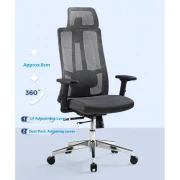 Thumbnail 37 of Ергономичен стол RFG Artur HB, дамаска и меш, до 150 kg, тъмносива седалка, черна облегалка