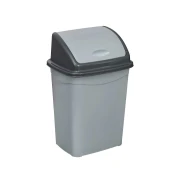 Thumbnail 1 of Кош за отпадъци Planet, с люлеещ капак, 26 L, сиво-черен