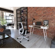 Thumbnail 2 of Офис бюро RFG Shape A, 120 х 48 х 76 cm, меламин дъб, бял метал