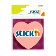 Thumbnail 3 of Stick'n Самозалепващи се листчета Сърце, неонови, розови, 50 листа