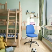 Thumbnail 6 of Детски стол RFG Lucky Black, полиуретанова пяна и дамаска, до 120 kg, синя седалка, синя облегалка