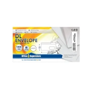 Thumbnail 2 of Top Office Плик, DL, 110 x 220 mm, хартиен, с дясно прозорче, със самозалепваща лента, бял, 1000 броя