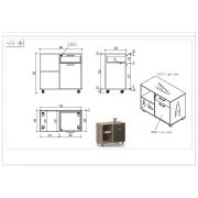 Thumbnail 6 of Шкаф RFG Milano, 800 х 400 х 750 mm, ПДЧ, светъл дъб и тъмносиво