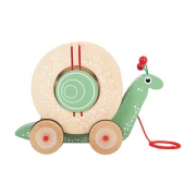 Thumbnail 3 of Small Foot Играчка за дърпане Охлюв, със сортер, дървен