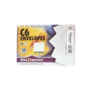 Thumbnail 6 of Office 1 Плик, C6, 114 x 162 mm, хартиен, със самозалепваща лента, бял, 25 броя