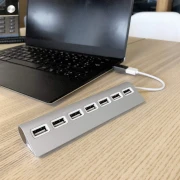 Thumbnail 4 of USB Хъб TNB, 7 порта, USB Type-A, с адаптер USB Type-C, бял