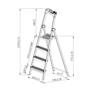 Thumbnail 4 of Стълба Twin, алуминиева, 3+1 стъпала