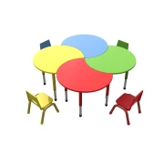 Thumbnail 8 of Ученическа маса RFG Moon, с регулируема височина, от I до XII клас, 900 х 900 х 550-750 mm, MDF, жълта