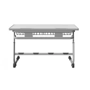 Thumbnail 10 of Ергономичен чин RFG Ergo School, от I до XII клас, с регулируема височина, двоен, 1200 х 500 х 700-790 mm, MDF, бял плот, сив метал