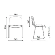 Thumbnail 2 of Посетителски стол ISO Black, текстил, метална основа, до 120 kg, син