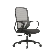 Thumbnail 2 of Работен стол RFG Mojito W, дамаска и меш, полиамидна основа, до 120 kg, сивa облегалка, черна седалка