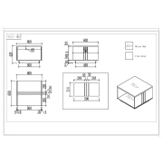 Thumbnail 3 of Ниска маса RFG Chicago, 600 х 600 х 420 mm, квадратен плот, ПДЧ 25 mm, дъб Рейн и тъмносиво