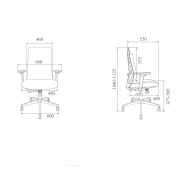 Thumbnail 4 of Ергономичен стол RFG Artur W, дамаска и меш, до 150 kg, тъмносива седалка, черна облегалка