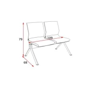 Thumbnail 3 of Посетителска пейка RFG Lisa Arm Black, с 2 места, текстил, метална основа, оранжева