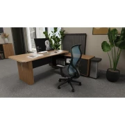 Thumbnail 3 of Ергономичен стол RFG STAR HB, дамаска и меш, Synchronous механизъм, до 150 kg, черна седалка, синя облегалка