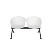 Thumbnail 2 of Посетителска пейка RFG Simon White, с 2 места, полипропилен, метална основа