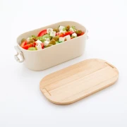 Thumbnail 2 of Office 1 Кутия за храна Wheat Fiber, с бамбуков капак, 1 L, бежова