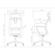 Thumbnail 8 of Директорски стол RFG Smart HB, дамаска и меш, Tilt механизъм, до 120 kg, тъмносива седалка, сива облегалка