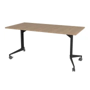 Thumbnail 4 of Конферентна маса RFG Flip, 140 x 80 x 74 cm, мобилна, сгъваема, правоъгълен плот, ПДЧ 25 mm, кехлибарен дъб, черни метални крака